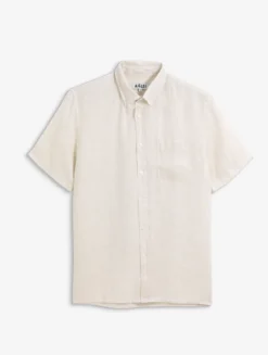Chemise manches courtes en lin - Blanc