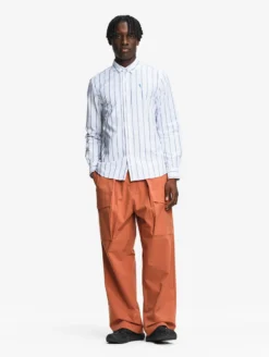 Chemise oxford rayée Dry Fast™ TEXTILE® avec logo sur la poitrine - Blanc