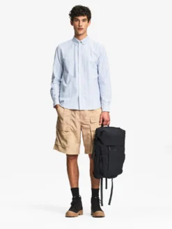 Chemise oxford rayée Dry Fast™ TEXTILE® avec logo sur la poitrine - Bleu