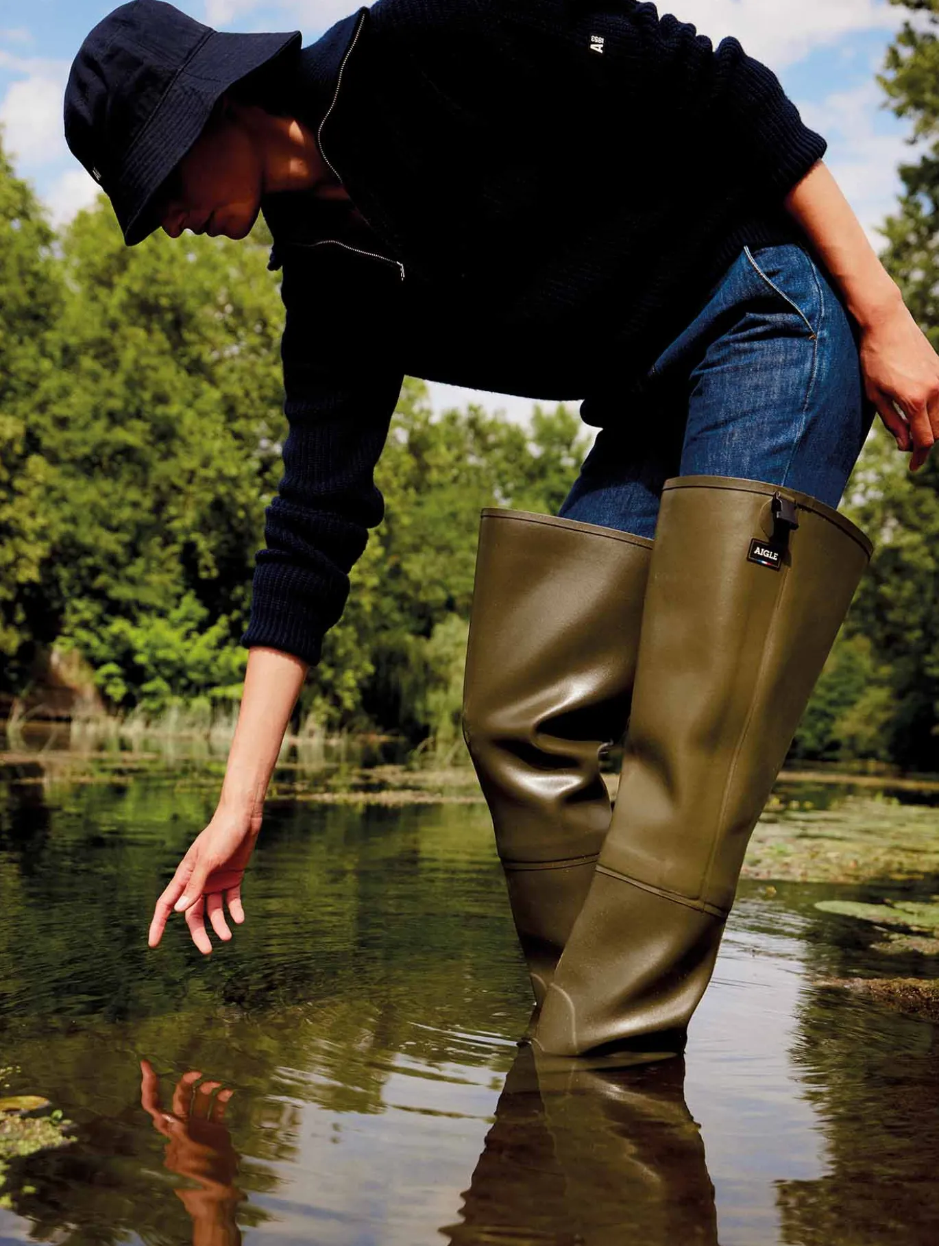 Cuiddarde de pêche Truite - Kaki
