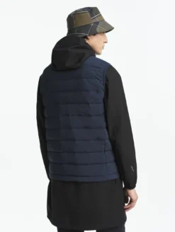 Doudoune courte T-KIT™ sans manche déperlante avec matelassage en duvets et plumes - Bleu