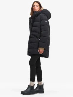 Doudoune Repreve® mi-longue déperlante - Noir