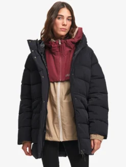 Doudoune Repreve® mi-longue déperlante - Noir