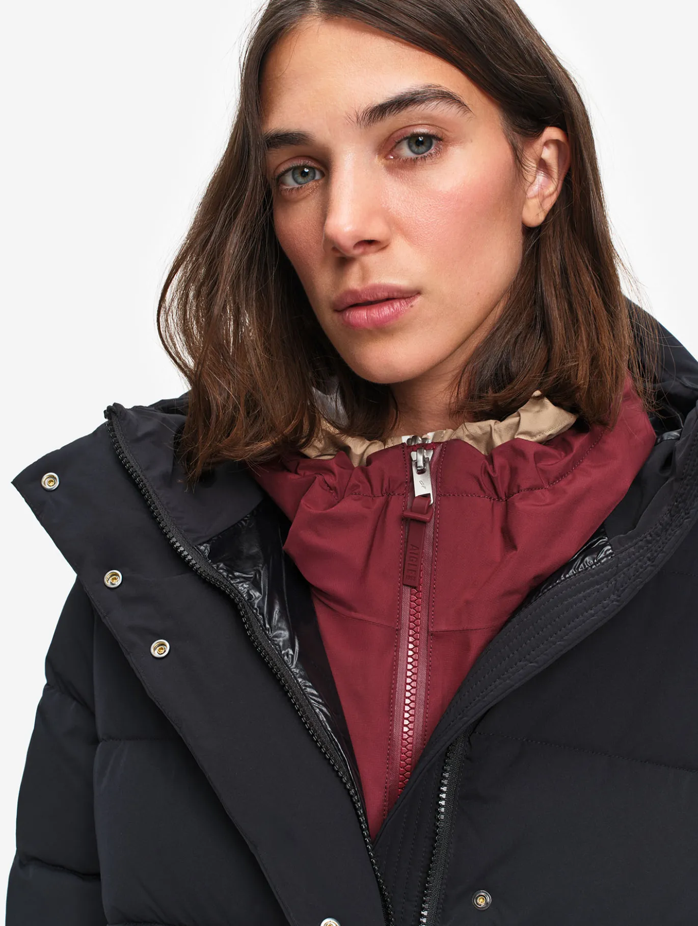 Doudoune Repreve® mi-longue déperlante - Noir