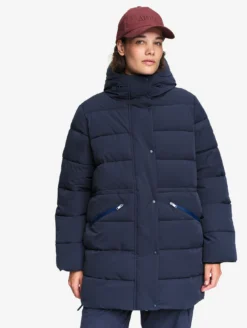 Doudoune Repreve® mi-longue déperlante - Bleu