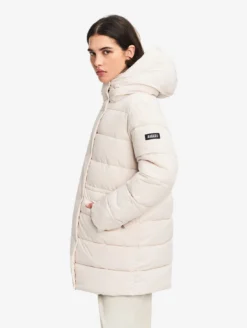 Doudoune Repreve® mi-longue déperlante - Beige