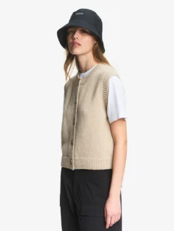 Gilet sans manches en laine mélangé - Beige