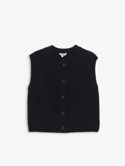 Gilet sans manches en laine mélangé - Bleu