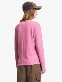 Haut à col rond en micro polaire - Rose