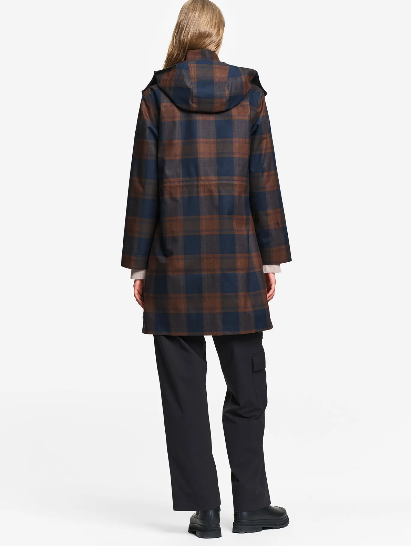 Imperméable MTD™ long à carreaux - Bleu