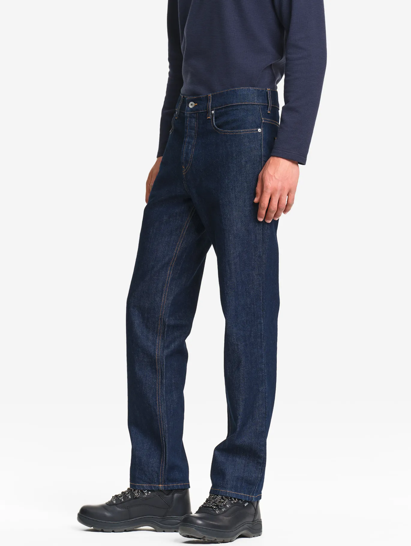 Jean droit taille mi-haute - Bleu