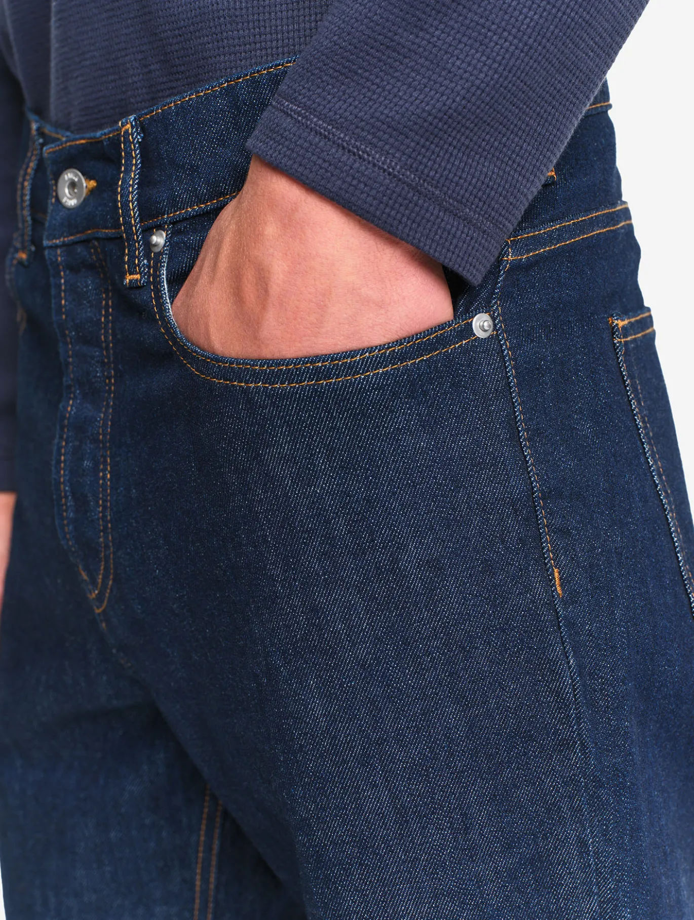 Jean droit taille mi-haute - Bleu
