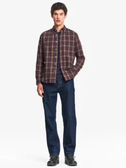 Jean droit taille mi-haute - Bleu