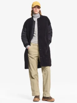 Manteau long réversible - Noir