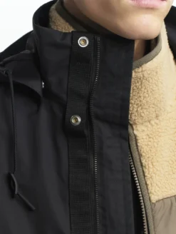 Manteau MTD™ court impérméable en cotton de twill à capuche amovible T-KIT™ - Noir