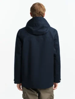 Manteau MTD™ court impérméable en cotton de twill à capuche amovible T-KIT™ - Bleu