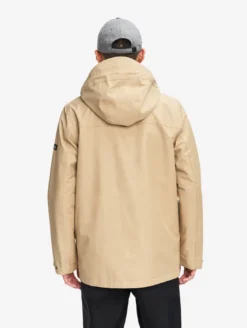 Manteau MTD™ court impérméable en cotton de twill à capuche amovible T-KIT™ - Beige