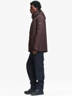 Manteau MTD™ court impérméable en cotton de twill à capuche amovible T-KIT™ - Marron