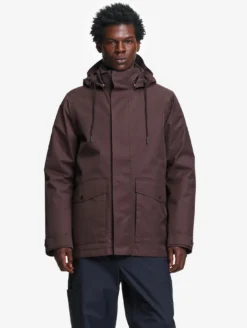 Manteau MTD™ court impérméable en cotton de twill à capuche amovible T-KIT™ - Marron