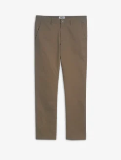 Pantalon chino taille mi-haute en coton - Marron