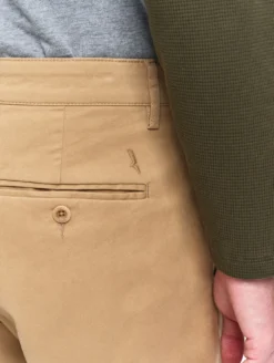 Pantalon chino taille mi-haute en coton - Beige