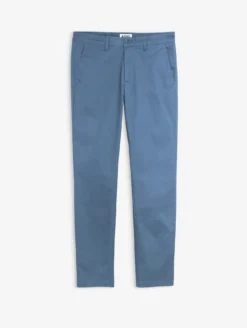 Pantalon chino taille mi-haute en coton - Bleu