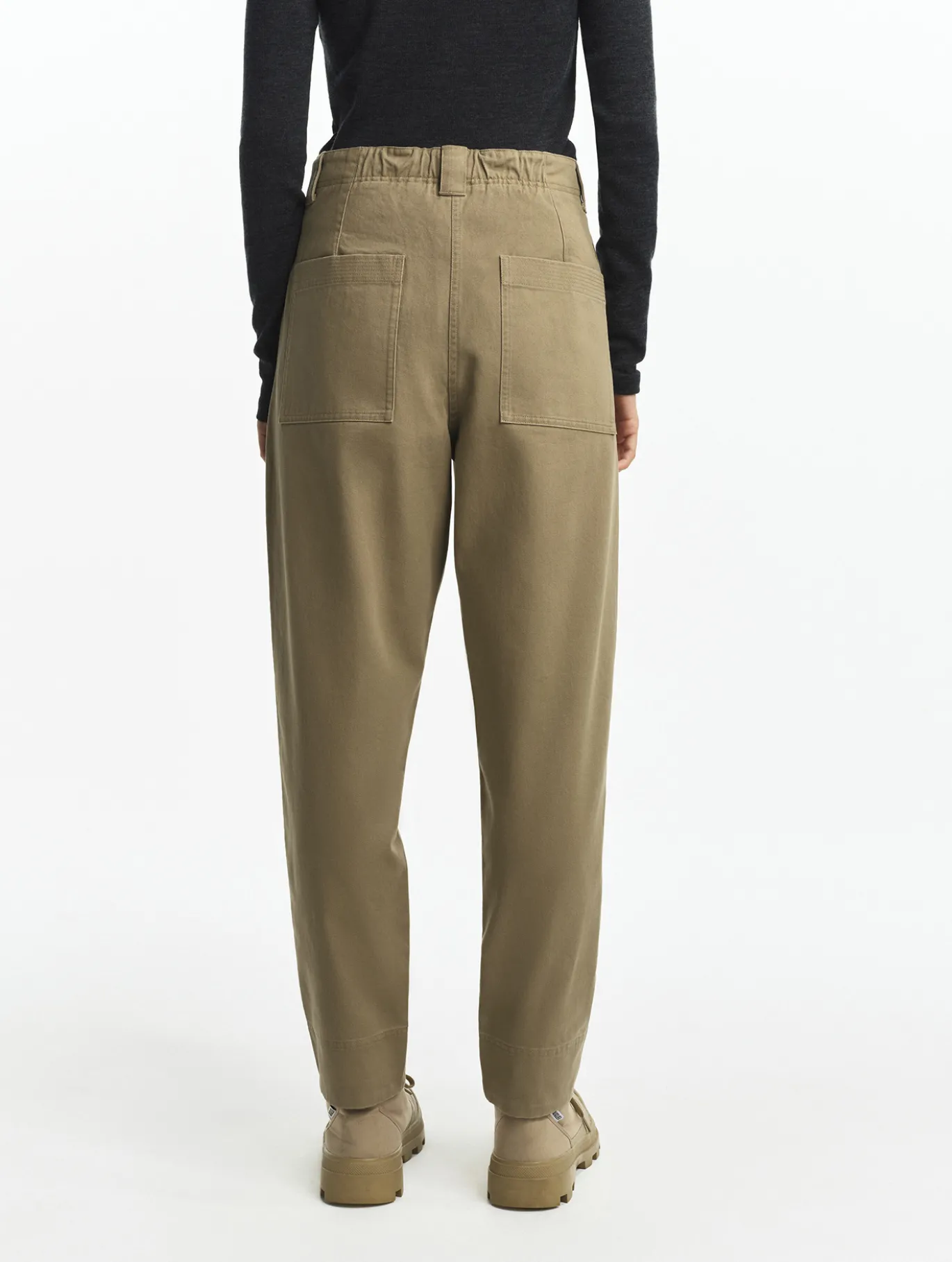 Pantalon coupe carotte - Marron