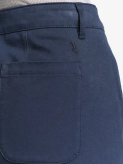 Pantalon taille haute carotte en toile de coton - Bleu