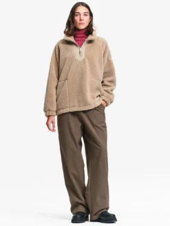 Pantalon taille haute Dry Fast™ jambes larges à pinces - Marron