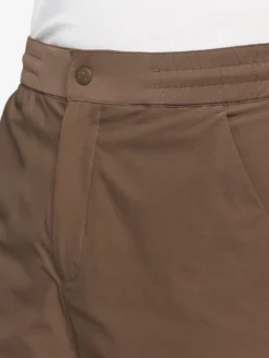 Pantalon taille mi-haute en twill stretch doublure polaire - Marron