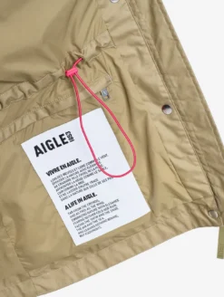 Parka courte cirée à col velours - Vert