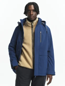 Parka en MTD™ doublée polaire avec capuche amovible - Bleu