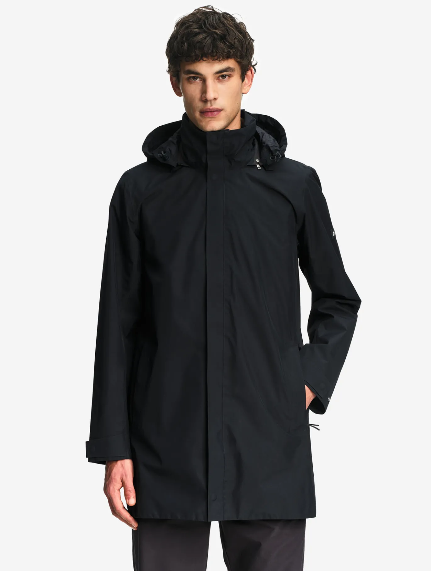 Parka GORE-TEX® longue 2 couches avec capuche retractable - Noir