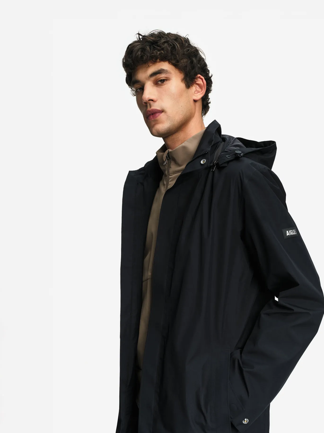Parka GORE-TEX® longue 2 couches avec capuche retractable - Noir