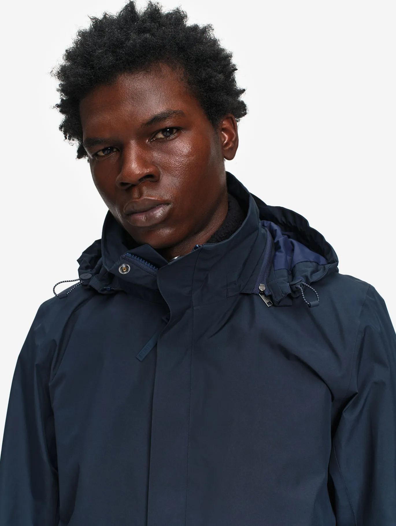 Parka GORE-TEX® longue 2 couches avec capuche retractable - Bleu