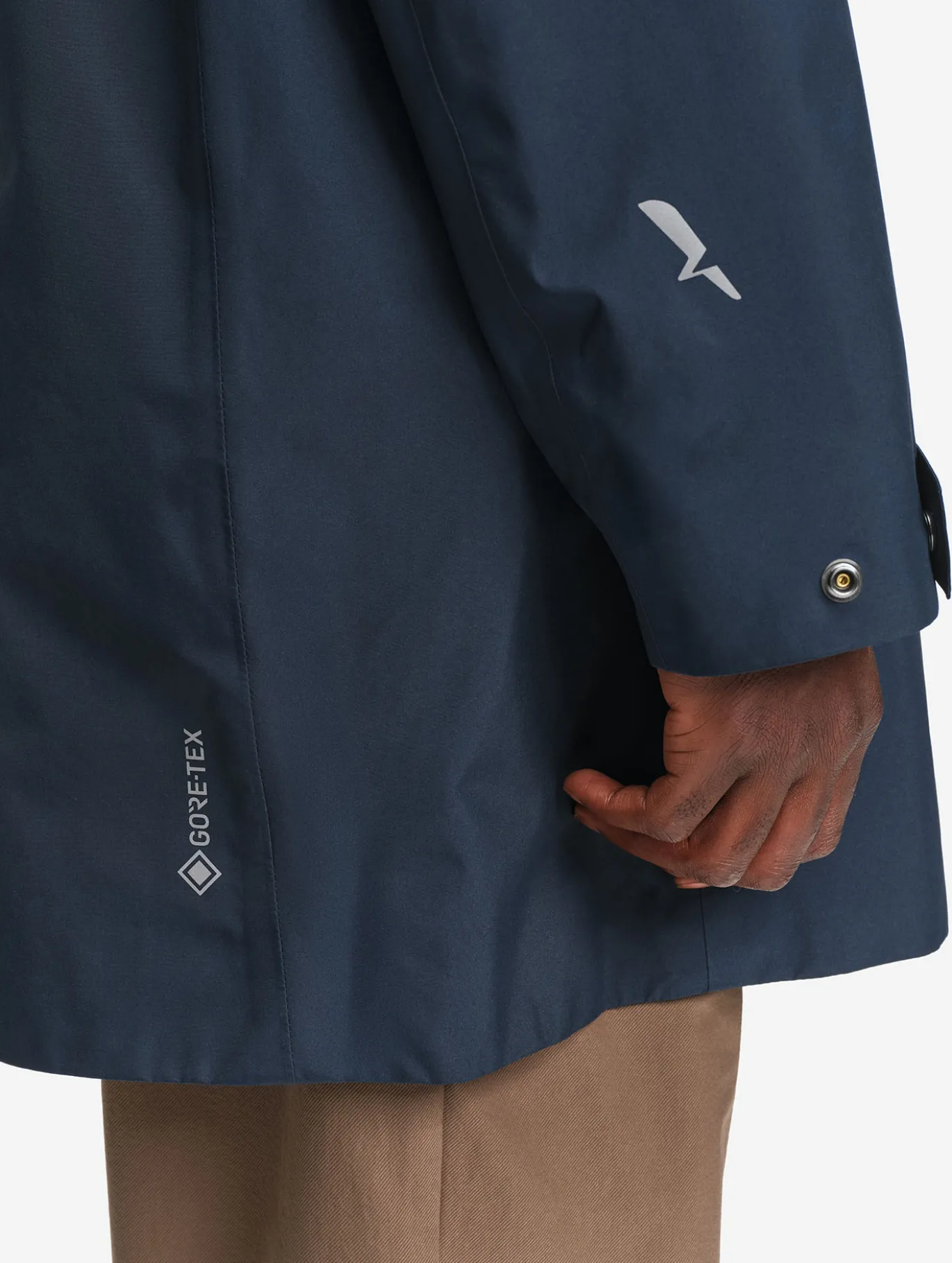 Parka GORE-TEX® longue 2 couches avec capuche retractable - Bleu