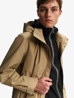 Parka GORE-TEX® longue 2 couches avec capuche retractable - Beige