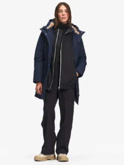 Parka GORE-TEX® mi-longue ajustée - Bleu