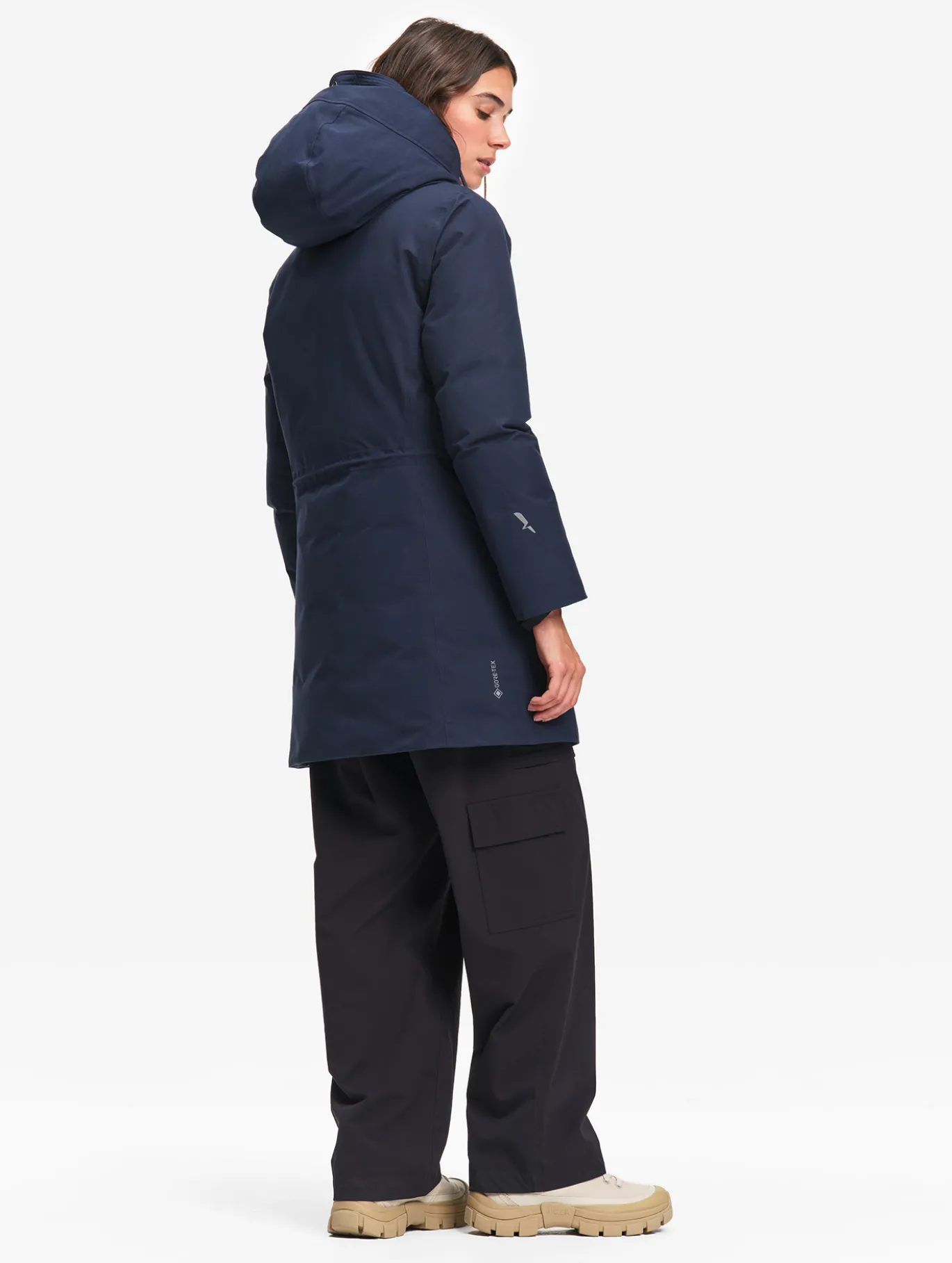 Parka GORE-TEX® mi-longue ajustée - Bleu