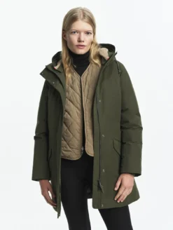Parka GORE-TEX® mi-longue ajustée - Kaki