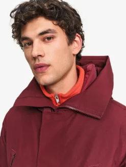 Parka GORE-TEX® ultra-chaude longue à capuche matelassée - Bordeaux