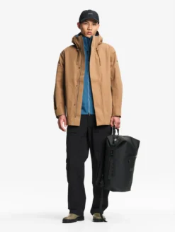Parka MTD™ 3 couches toucher coton mi-longue à capuche - Marron