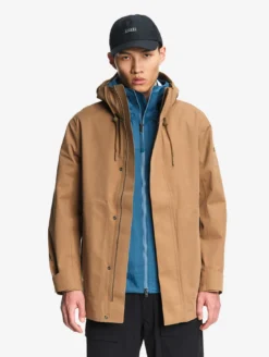 Parka MTD™ 3 couches toucher coton mi-longue à capuche - Marron