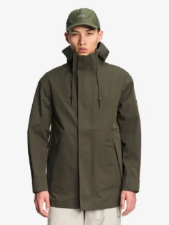Parka MTD™ 3 couches toucher coton mi-longue à capuche - Kaki