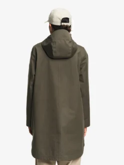 Parka MTD™ 3 couches toucher coton longue imperméable avec fentes - Kaki