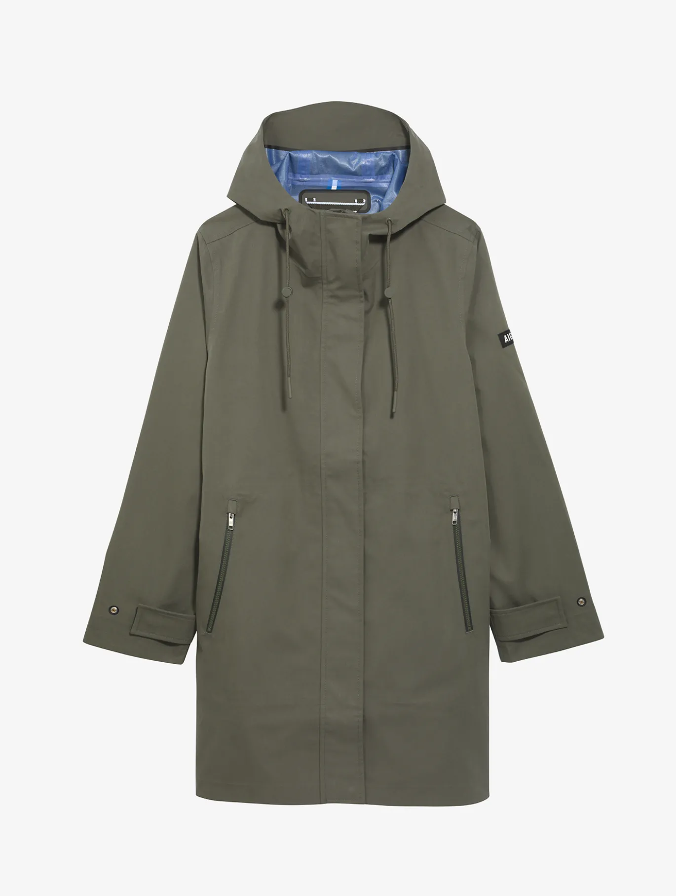 Parka MTD™ 3 couches toucher coton longue imperméable avec fentes - Kaki