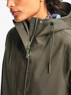 Parka MTD™ 3 couches toucher coton longue imperméable avec fentes - Kaki