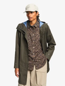 Parka MTD™ 3 couches toucher coton longue imperméable avec fentes - Kaki