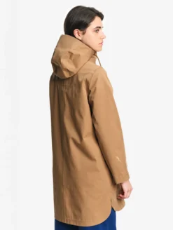 Parka MTD™ 3 couches toucher coton longue imperméable avec fentes - Marron