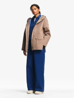 Parka MTD™ 3 couches toucher coton courte et évasée - Marron